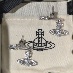 Vivienne Westwood Silver Orb Safety Pin Bling Earrings Dusty And Box Included